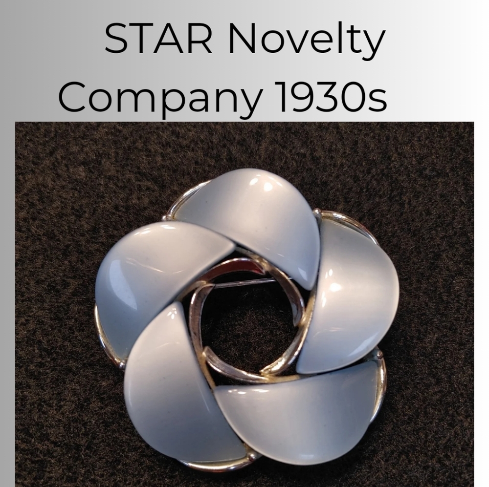 1930s Vintage Thermoset Brooch with Star Stamp